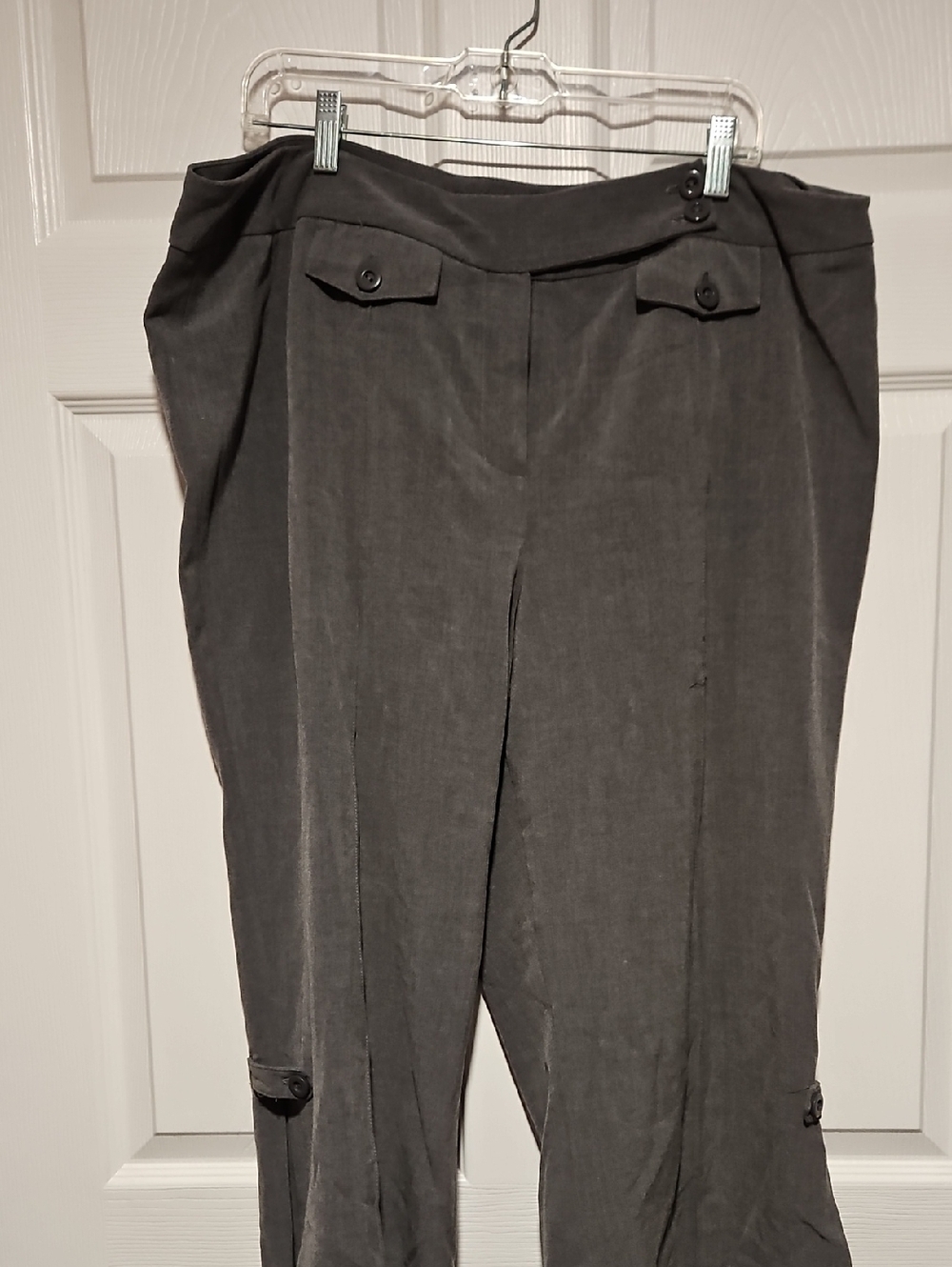 Larry Levine Wide-Leg Capris with Button Flap Details
